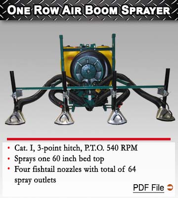 One Row Air Boom Sprayers